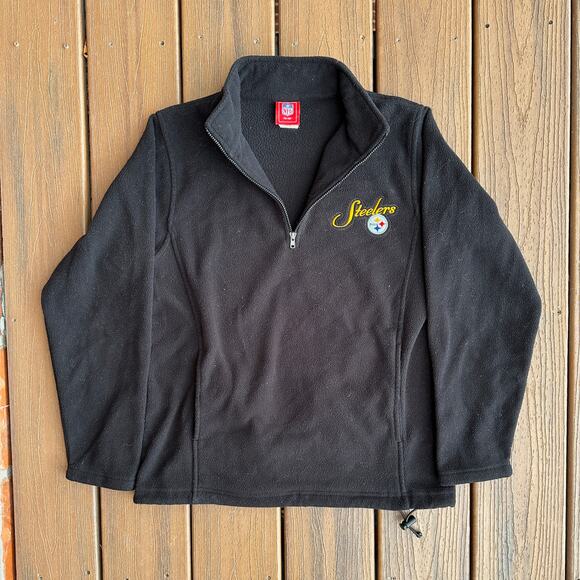 M Embroidered Steelers Fleece Quarter Zip - Picture 1 of 5